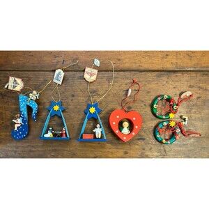 Vintage Kathe Wohlfahrt & Ulbricht Christmas Ornaments Germany Lot Of 6 READ